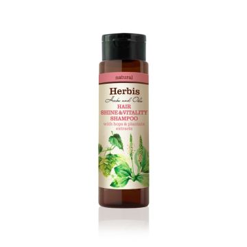 HERBIS Hair Shine & Vitality Shampoo with Hops & Plantain extracts, 300ml